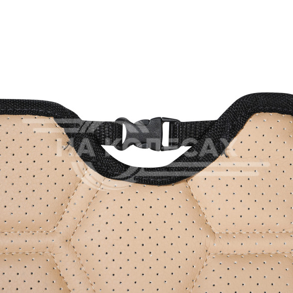 Накидки &quot;Алькантара&quot;, передние (2 шт.), экокожа с перфорацией, бежевые