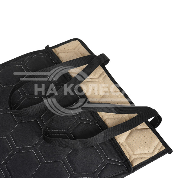 Накидки &quot;Алькантара&quot;, передние (2 шт.), экокожа с перфорацией, бежевые