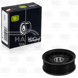 Ролик приводного ремня для автомобилей Ford Focus II (05-) 1.4i/1.6i/1.8i/2.0i (опорный) (ребристый)