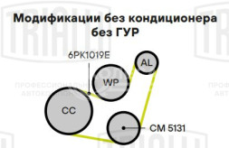 Ролик приводного ремня для автомобилей Ford Focus II (05-) 1.4i/1.6i/1.8i/2.0i (опорный) (ребристый)
