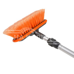 Швабра с насадкой для шланга, щеткой 20см и телескопической ручкой 100-150см