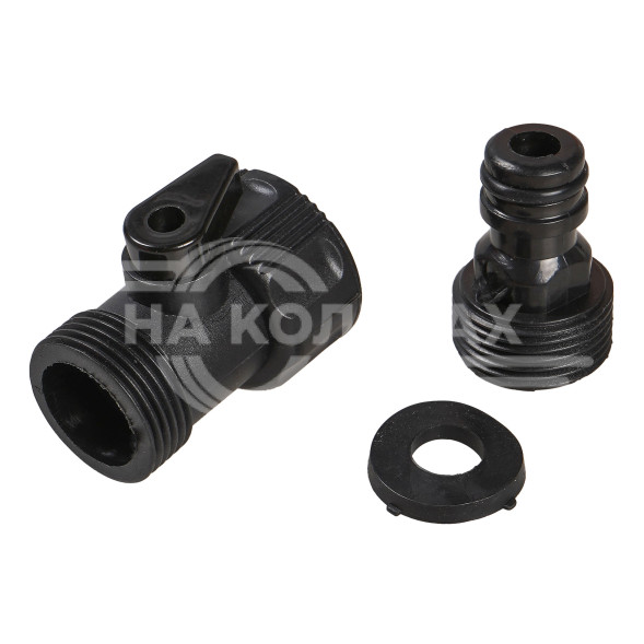 Швабра с насадкой для шланга, щеткой 20см и телескопической ручкой 100-150см