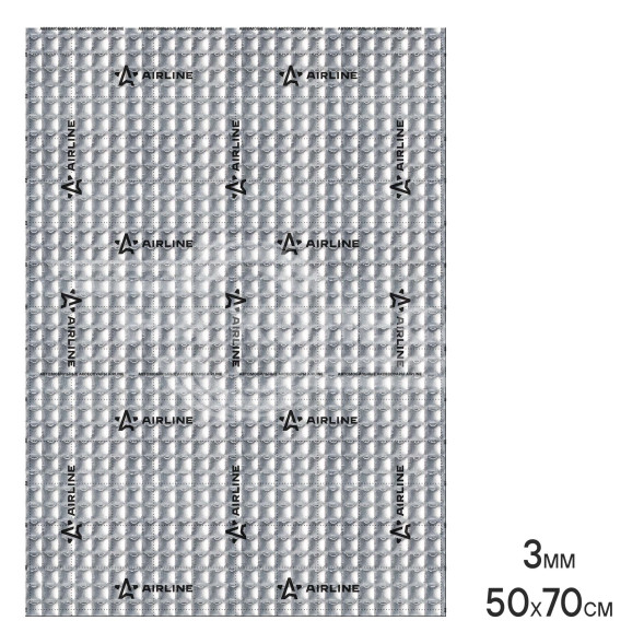 Шумоизоляция (вибро) &quot;Base 3&quot; (50*70 см), КС, 3 мм, фольга 60 мкм. КМП 0,23