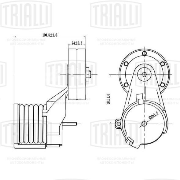 Ролик приводного ремня для автомобилей Skoda Octavia (96-)/VW Golf IV (97-) 1.4i/1.6i AC+ (с натяжным механизмом) h=24