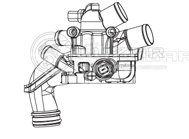 Термостат для автомобилей Peugeot 308 (07-)/Citroen C4 (08-) 1.6i MТ (рифленые патрубки и два датчика)