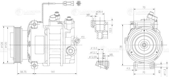 Компрессор кондиционера для автомобилей A4 (B5) (94-)/A6 (C4) (94-) 2.4i
