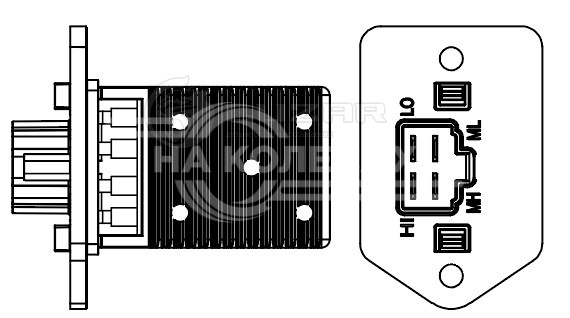 Резистор электровентилятора отопителя для автомобилей Chevrolet Lacetti (04-)/Daewoo Gentra (13-)