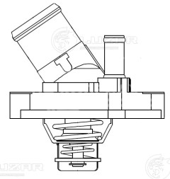 Термостат для автомобилей Infiniti FX I (S50) (02-) 3.5i (82°С) (с алюминиевым корпусом)