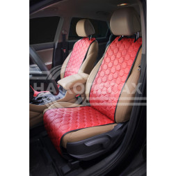 Накидки "Алькантара", передние (2 шт.), экокожа с перфорацией, красные