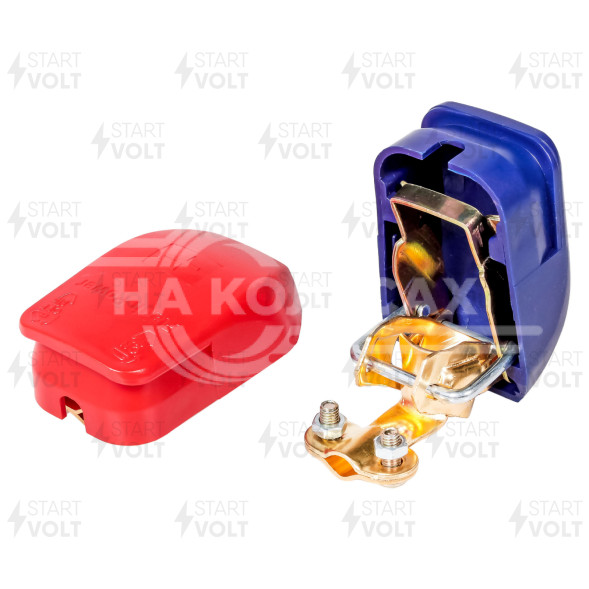 Клеммы АКБ в комплекте латунь, быстросъём., прижим. пластина для проводов до 25мм кв.