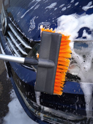 Швабра с насадкой для шланга, щеткой 25см и телескопической ручкой 120-200см