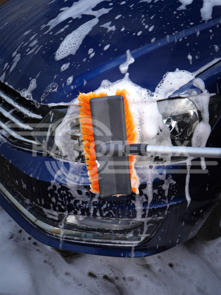 Швабра с насадкой для шланга, щеткой 25см и телескопической ручкой 120-200см