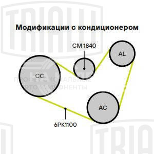 Ролик приводного ремня для автомобилей Skoda Octavia (96-)/VW Golf IV (97-) 1.4i/1.6i AC- (с натяжным механизмом)  h=26