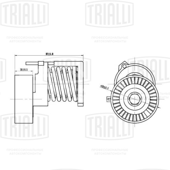 Ролик приводного ремня для автомобилей Skoda Octavia (96-)/VW Golf IV (97-) 1.4i/1.6i AC- (с натяжным механизмом)  h=26