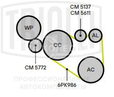 Ролик приводного ремня для автомобилей BMW 1 F20 (11-)/3 (F30) (11-) 1.6i [N13] (только ролик натяжителя) генератора