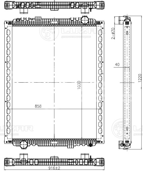 Радиатор охлаждения для автомобилей КАМАЗ 54901 (с дв. 910.12)