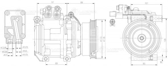 Компрессор кондиционера для автомобилей Tucson/Sportage II (04-) (тип Doowon) (с 2006) (LCAC 0881)