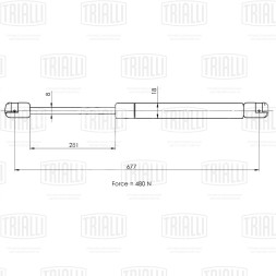 Амортизатор (упор) крышки багажника для автомобиля Ford Tourneo Connect (02-)/Transit Connect (02-)