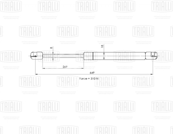 Амортизатор (упор) капота для автомобиля Opel Vectra C (02-)