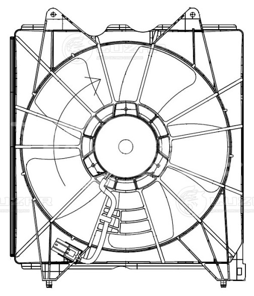 Электровентилятор охлаждения для а/м Honda Accord (08-) 2.4i (с кожухом)