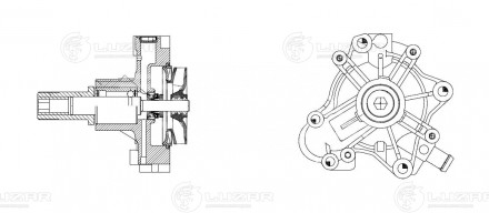 Насос водяной для автомобилей Fiat Ducato (06-)/Iveco Daily (06-) 3.0D (F1C)