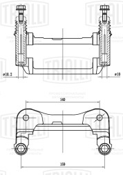 Скоба переднего тормозного суппорта для автомобилей ГАЗ 3302/3110