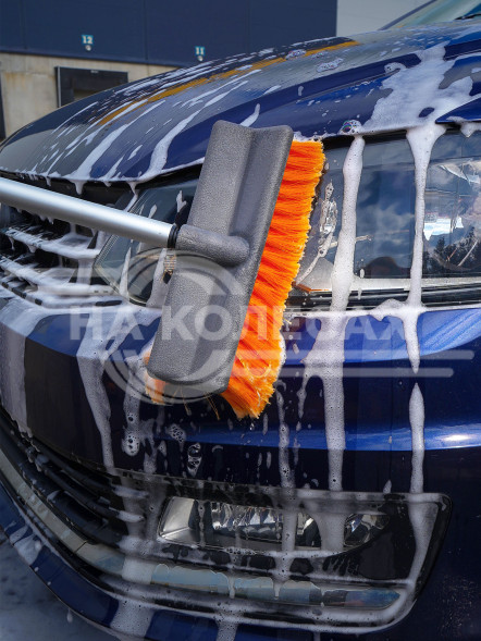 Швабра с насадкой для шланга, щеткой 25см и телескопической ручкой 160-300см