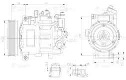 Компрессор кондиционера для автомобилей A4 (B7) (04-)/A8 (05-)/Q7 (10-) (125mm 6PK)