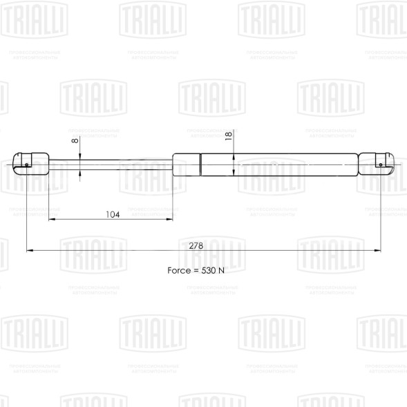 Амортизатор (упор) крышки багажника для автомобиля Volkswagen Bora (98-)/Passat (97-)/Passat (00-)