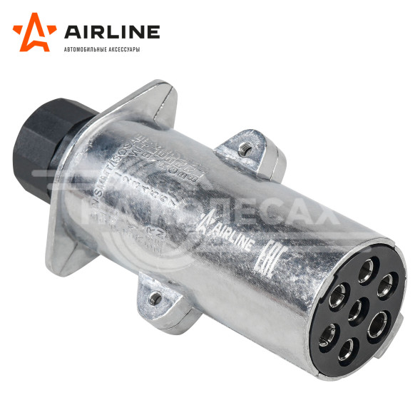 Вилка прицепа/тягача 24В тип-N 7 контактов металл (гайка)