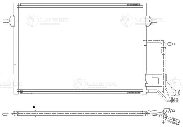 Радиатор кондиционера для автомобилей Audi A6 (C5) (97-) 1.8T/2.4i/2.8i