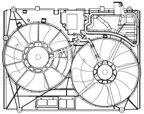 Электровентилятор охлаждения для автомобилей RX II (03-) 3.0i/3.3i (2 вент.) (с кожухом)