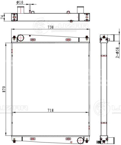 Радиатор охлаждения для автомобилей Isuzu Giga CYZ-52 (15-) с двиг. 6WG1