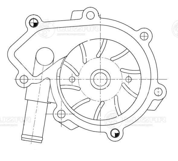 Насос водяной для автомобилей SsangYong Kyron (05-)/Actyon (05-)/Rexton (06-) 2.0Xdi/2.7Xdi Euro-4