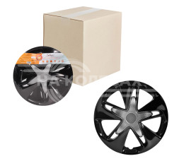 Колпаки колесные 14&quot; &quot;Супер Астра Т&quot;, серебристый/черный, карбон, компл. 2 шт.