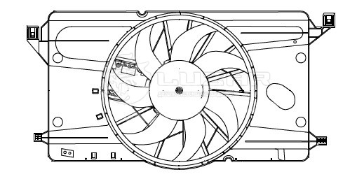 Электровентилятор охлаждения для автомобилей Mazda 3 (BK) (03-) 1.6i (с кожухом и модулем управления)
