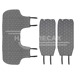 Накидка "Алькантара", задняя (3 предмета), экокожа с перфорацией, серая