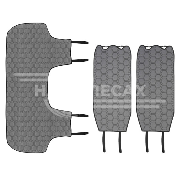 Накидка &quot;Алькантара&quot;, задняя (3 предмета), экокожа с перфорацией, серая