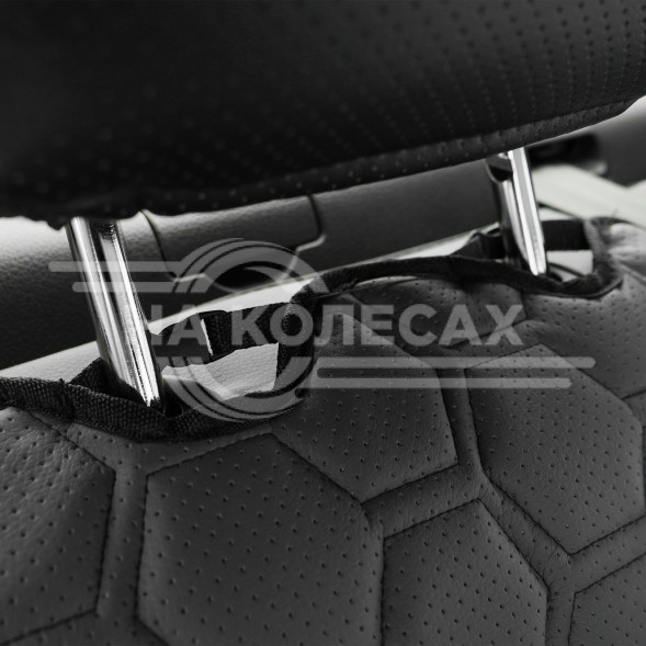 Накидка &quot;Алькантара&quot;, задняя (3 предмета), экокожа с перфорацией, серая