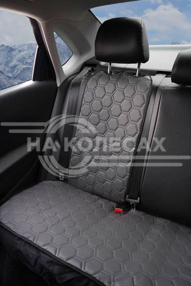 Накидка &quot;Алькантара&quot;, задняя (3 предмета), экокожа с перфорацией, серая