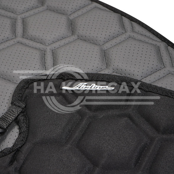 Накидка &quot;Алькантара&quot;, задняя (3 предмета), экокожа с перфорацией, серая