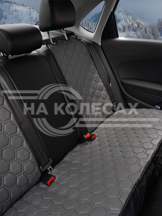 Накидка &quot;Алькантара&quot;, задняя (3 предмета), экокожа с перфорацией, серая