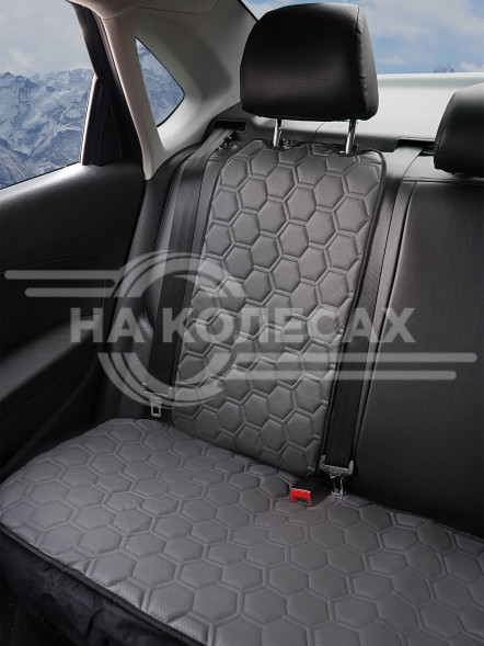 Накидка &quot;Алькантара&quot;, задняя (3 предмета), экокожа с перфорацией, серая