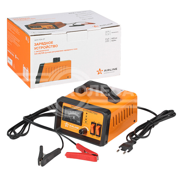 Зарядное устройство 0-10А 6В/12В импульсное, амперметр, ручная регулировка