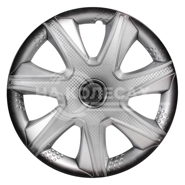 Колпаки колесные 14&quot; &quot;Джой +&quot;, серебристо-черный, карбон, компл. 2 шт.