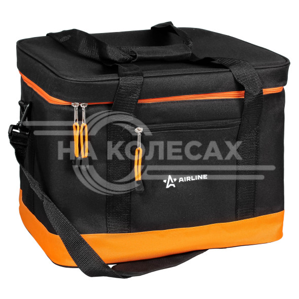 Сумка-холодильник (термосумка) 40 л, 32*41*31 см, цвет черный/оранжевый