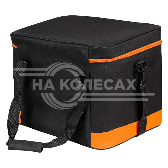 Сумка-холодильник (термосумка) 40 л, 32*41*31 см, цвет черный/оранжевый