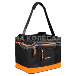 Сумка-холодильник (термосумка) 40 л, 32*41*31 см, цвет черный/оранжевый