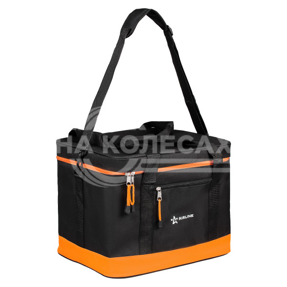 Сумка-холодильник (термосумка) 40 л, 32*41*31 см, цвет черный/оранжевый
