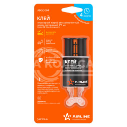 Клей эпоксидный, жидкий двухкомпонентный,шприц, прозрачный, 2*3 мл.